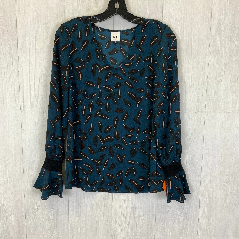 Exclusive Savings Blouse Long Sleeve By Cabi In Teal, Size: Xs