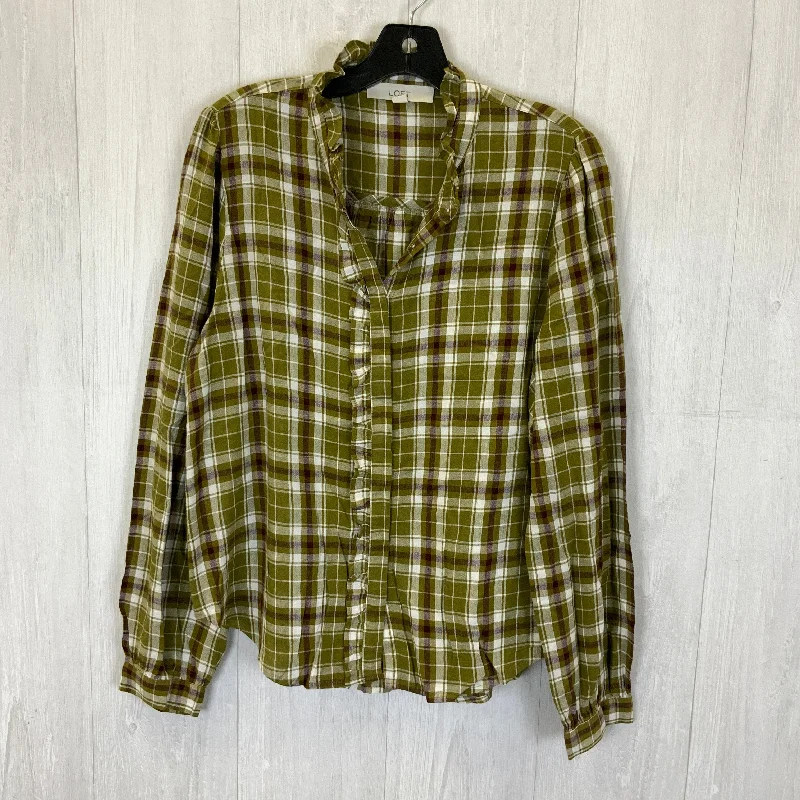 Price Buster Blouse Long Sleeve By Loft In Green, Size: M