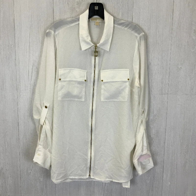 Hurry In Blouse Long Sleeve By Michael Kors In Ivory, Size: L