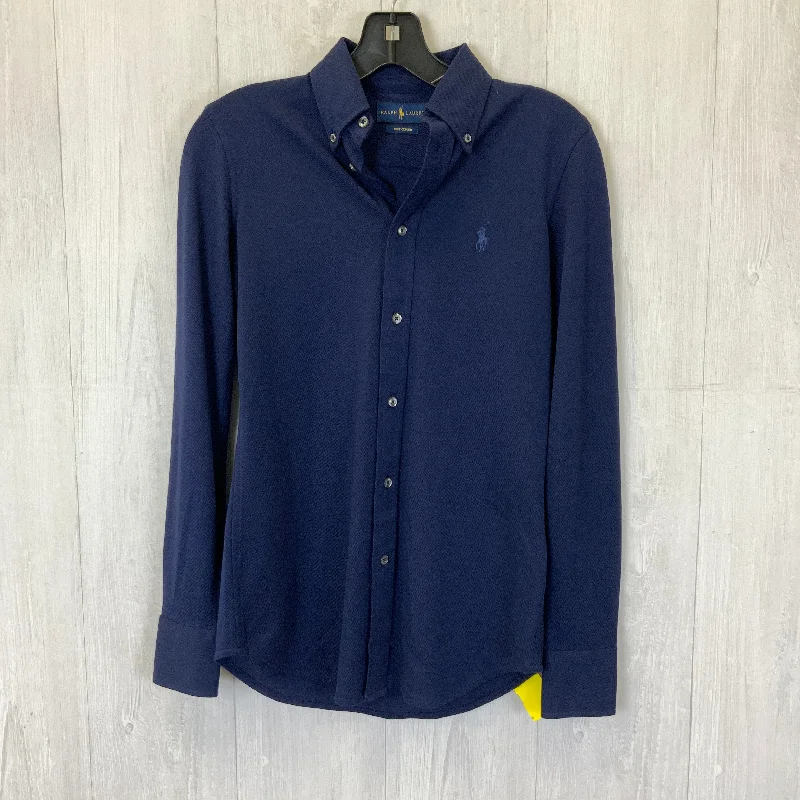 Mega Sale Blouse Long Sleeve By Ralph Lauren Blue Label In Blue, Size: Xs
