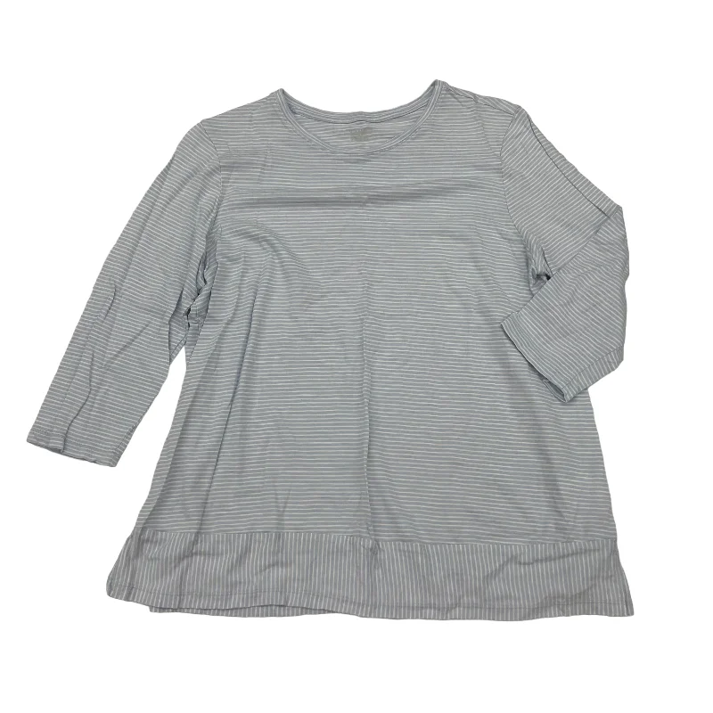 Deal of the Day BLUE TOP 3/4 SLEEVE by LANDS END Size:L
