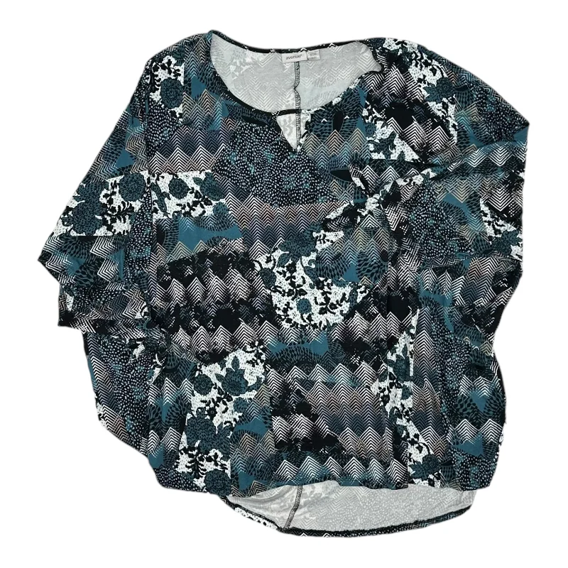 Crazy Deals BLUE TOP LS by AVENUE Size:3X