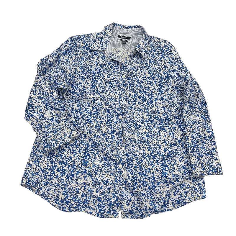 New Markdowns BLUE TOP LS by CHAPS Size:XL