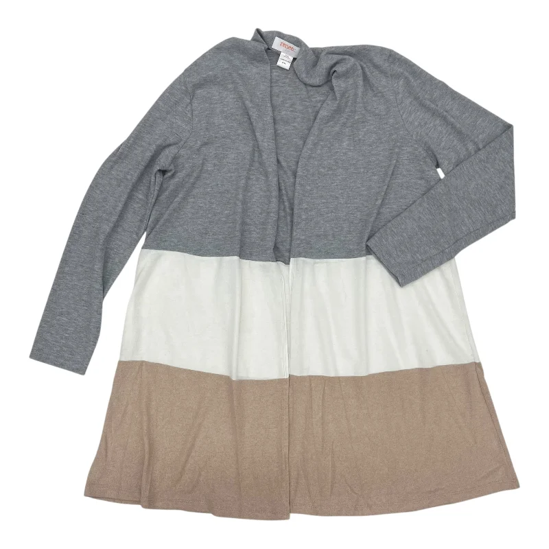 Price Drop Cardigan By Renee C In Grey, Size:2X