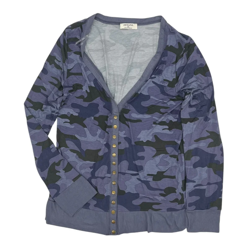 Discount Deals Cardigan By Zenana Outfitters In Blue, Size:Xl