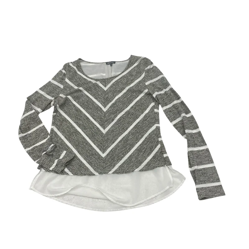 Members Only GREY & WHITE TOP LS by MARKET & SPRUCE Size:L