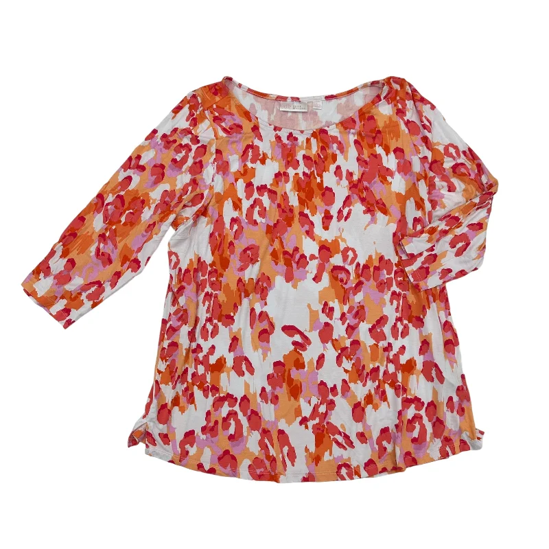 Super Savings ORANGE & RED TOP 3/4 SLEEVE by BELLE BY KIM GRAVEL Size:XL