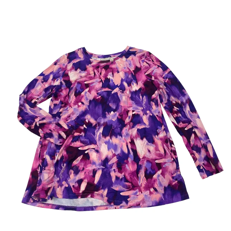 Limited Availability PINK & PURPLE LOGO TOP LS, Size M