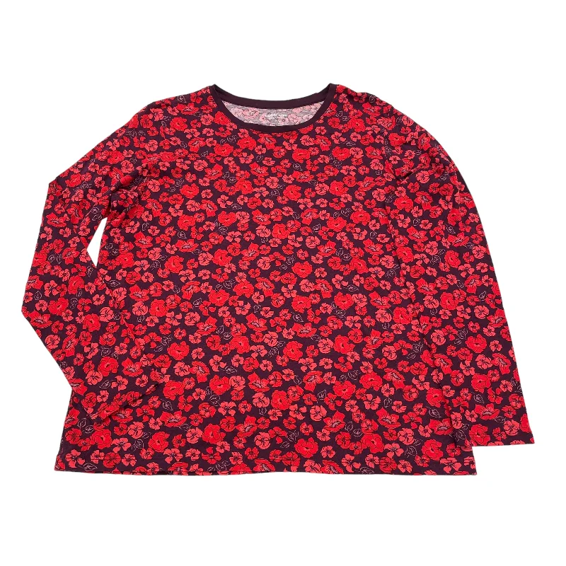 Price Fest RED TOP LS by LANDS END Size:L