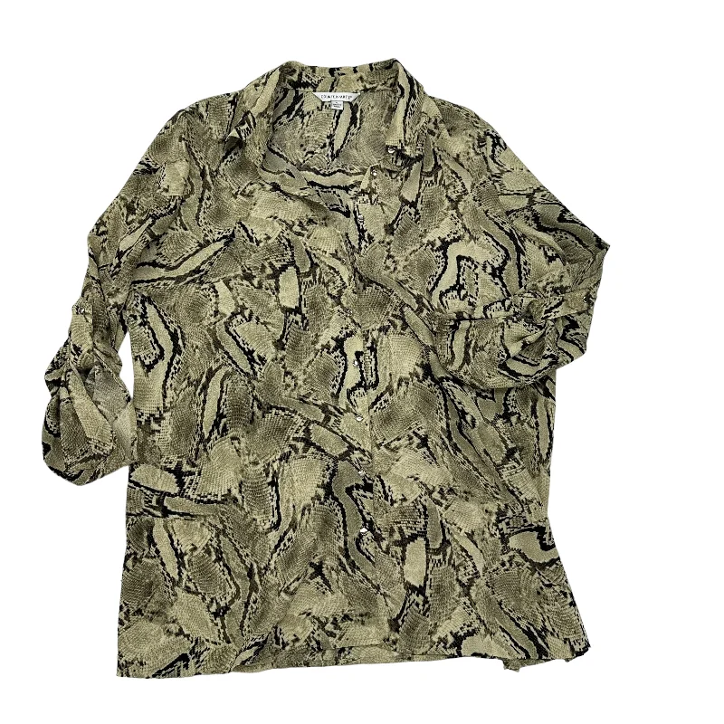 Friends and Family Sale SNAKESKIN PRINT TOP 3/4 SLEEVE by COUNTERPARTS Size:XL