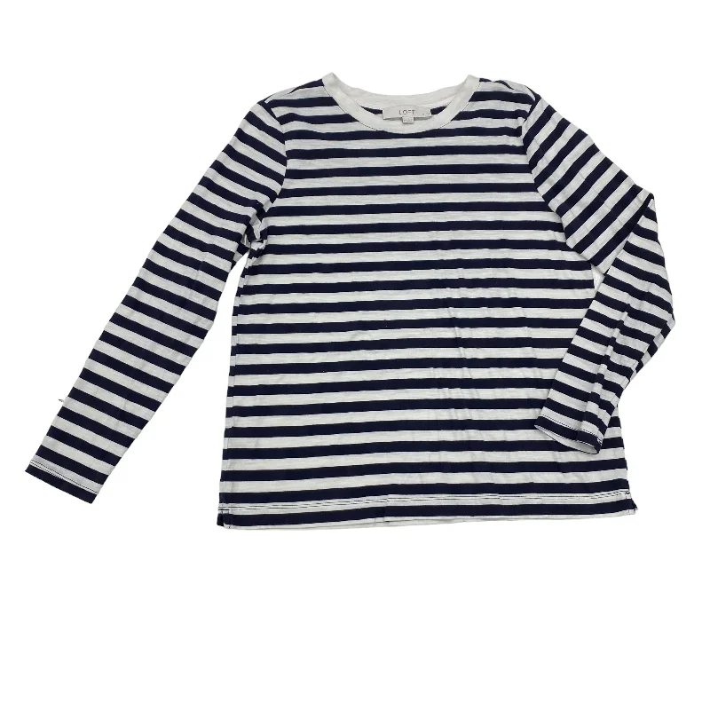 STRIPED PATTERN TOP LS by LOFT Size:PETITE L