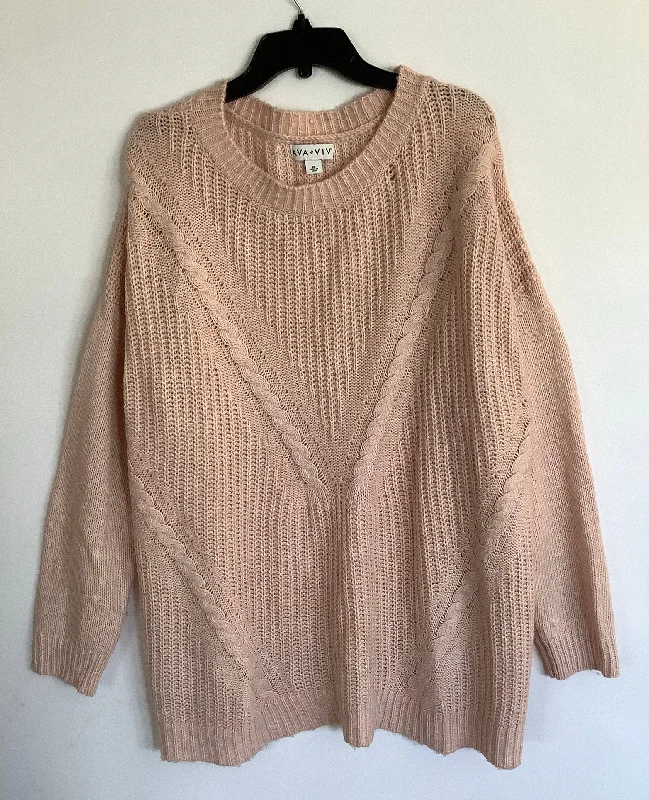 Act Now Sweater By Ava & Viv In Pink, Size: 2x