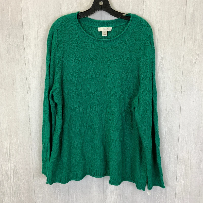 Weekend Deal Sweater By Cj Banks In Green, Size: 2x
