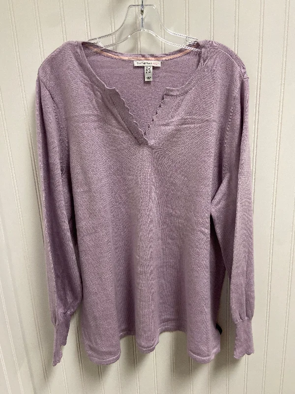 Deal of the Day Sweater By Isaac Mizrahi Live Qvc In Purple, Size: 1x