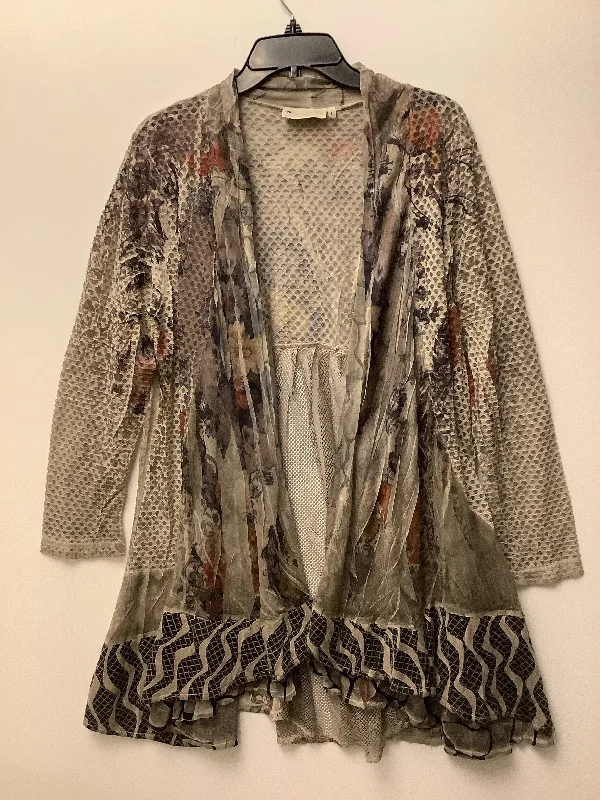 Discount Mania Sweater Cardigan By Cme In Grey, Size: L