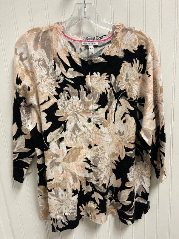 Price Rollback Sweater Cardigan By Isaac Mizrahi Live Qvc In Black & Pink, Size: Xl