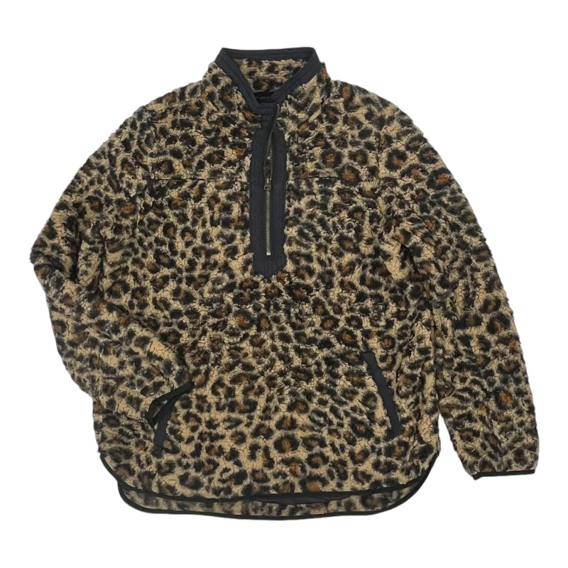 Act Fast Sweatshirt Collar By Time And Tru In Animal Print, Size:L