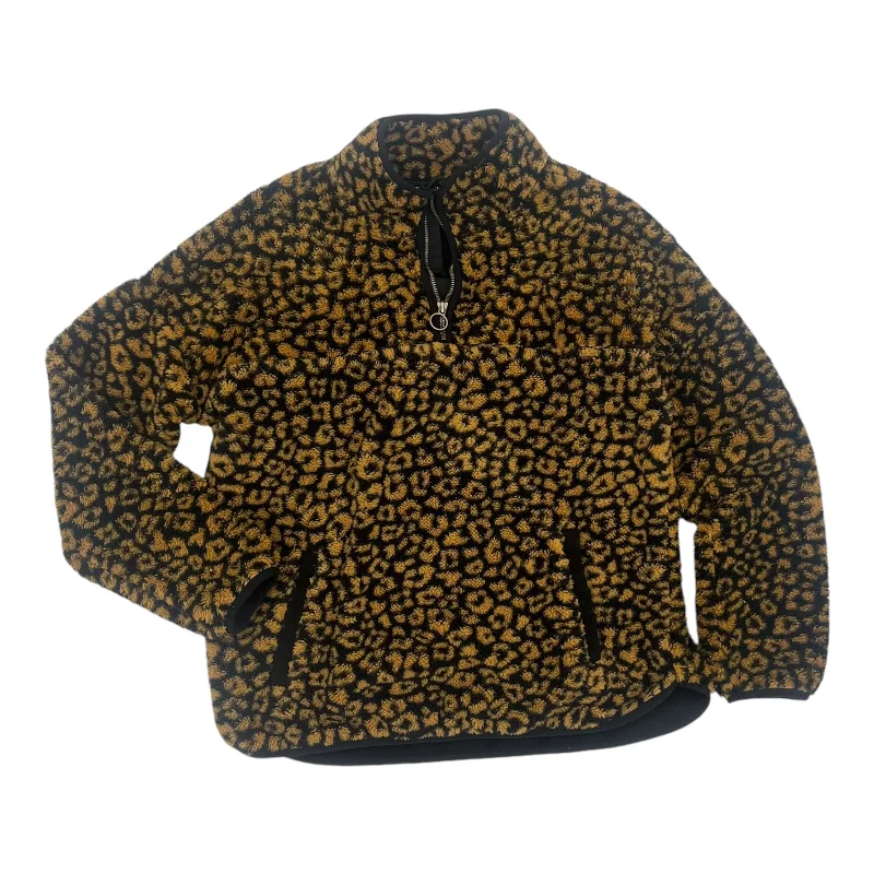 Referral Discount Sweatshirt Collar By Time And Tru In Animal Print, Size:M