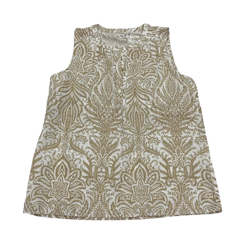 Shop and Save TAN LOFT TOP SLEEVELESS, Size PETITE   S
