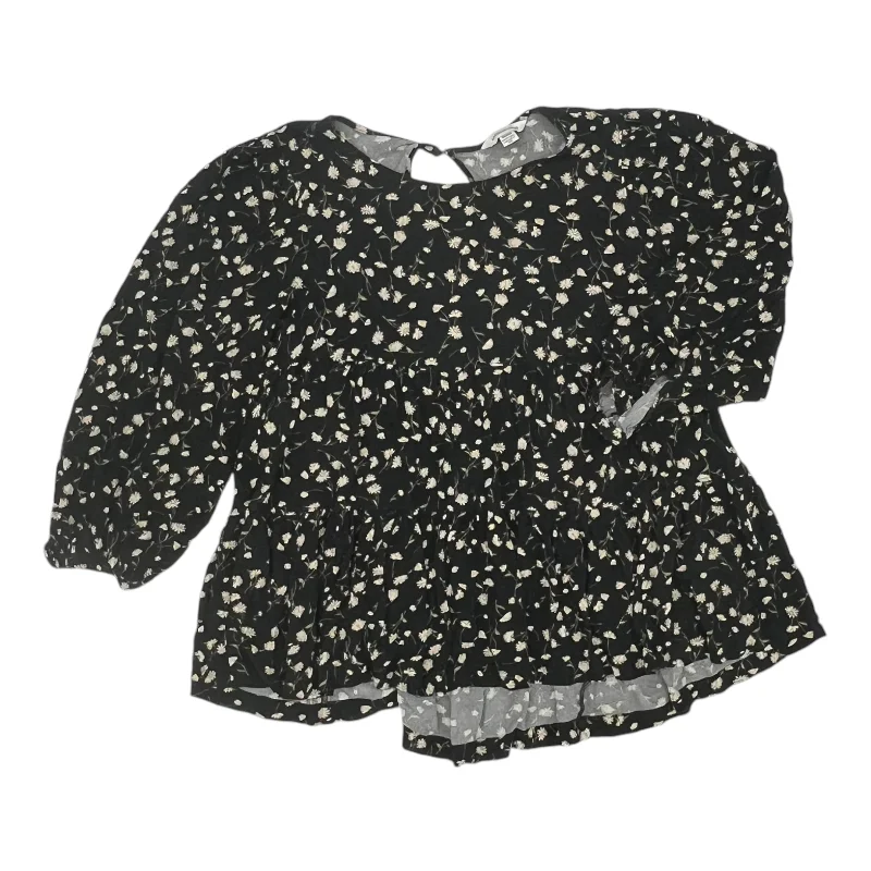 Price Break Top 3/4 Sleeve By American Eagle In Black, Size:M