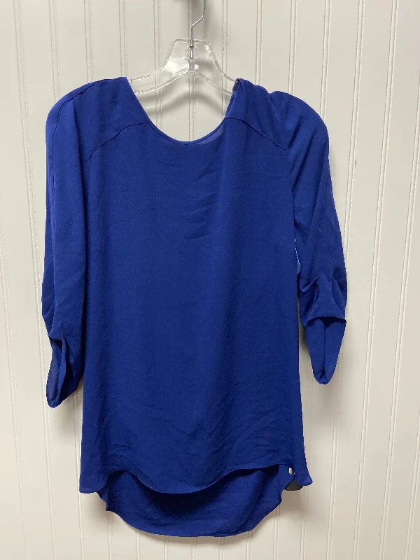 Don't Wait Top 3/4 Sleeve By Bcbgmaxazria In Blue, Size: S