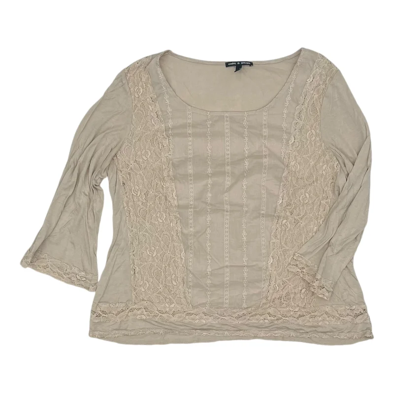 Big Savings Top 3/4 Sleeve By Cable And Gauge In Tan, Size:Xl