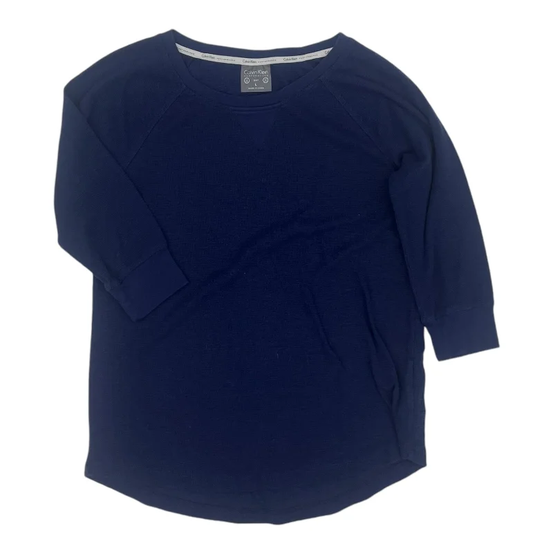 Today’s Deal Top 3/4 Sleeve By Calvin Klein Performance In Navy, Size:L