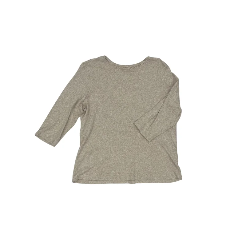 Loyalty Reward Top 3/4 Sleeve By Cj Banks In Tan, Size:Xl