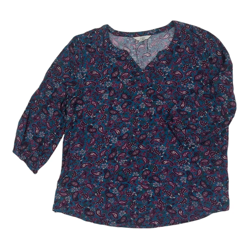 Low Prices Top 3/4 Sleeve By Croft And Barrow In Blue, Size:Xl