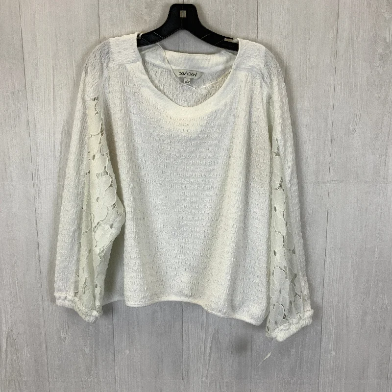 Warehouse Sale Top 3/4 Sleeve By Davi & Dani In White, Size: M