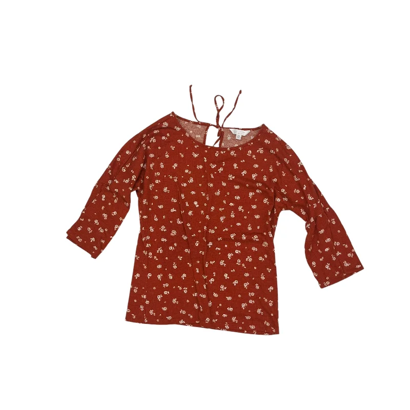 Deal Frenzy Top 3/4 Sleeve By Lc Lauren Conrad In Orange, Size:Xs
