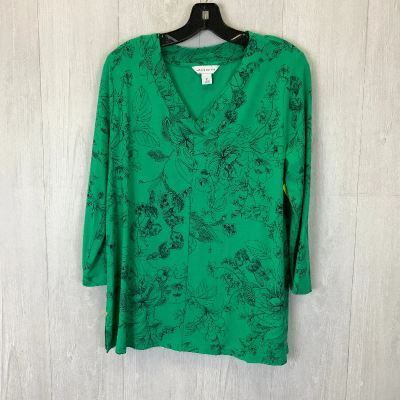 Anniversary Sale Top 3/4 Sleeve By Liz Claiborne In Green, Size: M