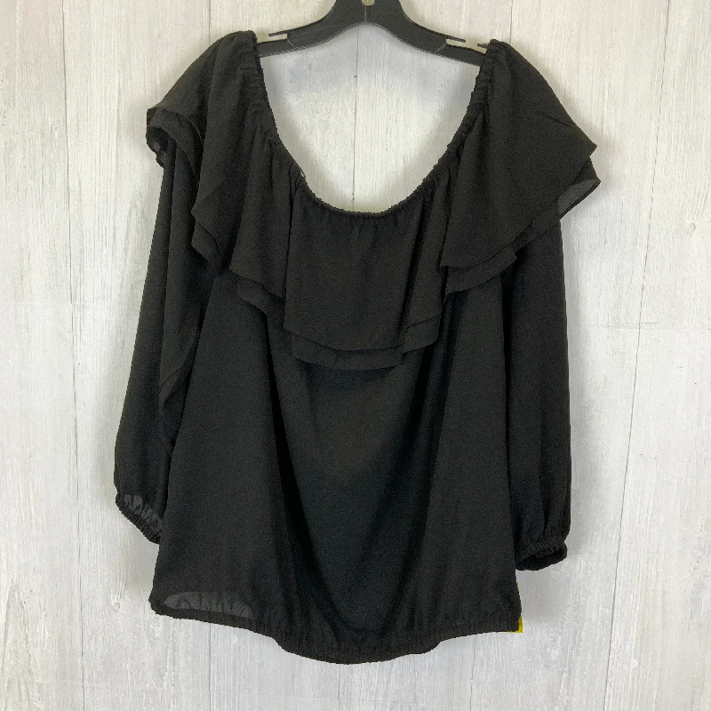 Reduced Prices Top 3/4 Sleeve By Michael By Michael Kors In Black, Size: 2x