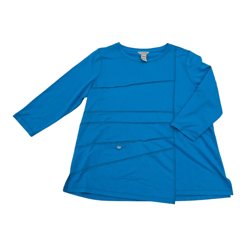 Price Drop Alert Top 3/4 Sleeve By Multiples In Blue, Size:Xl