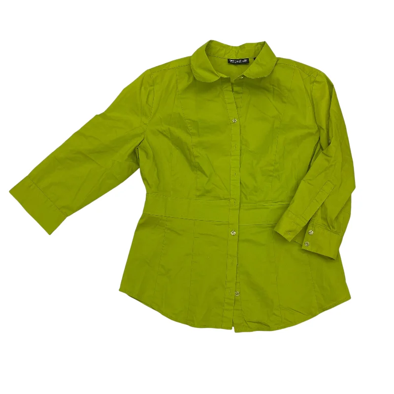 New Deals Top 3/4 Sleeve By New York And Co In Green, Size:M