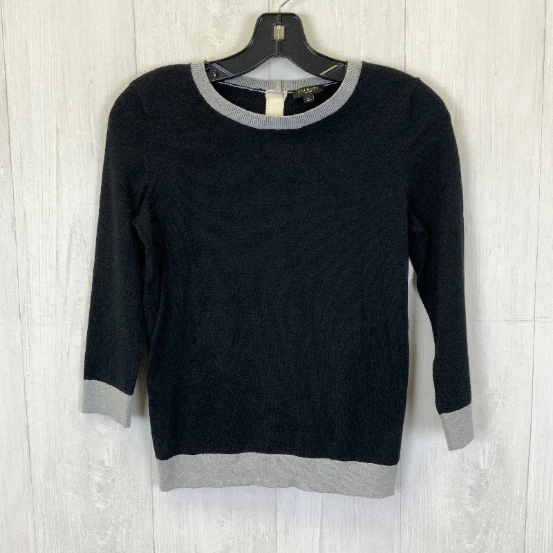 Discount Days Top 3/4 Sleeve By Talbots In Black & Grey, Size: Petite   S