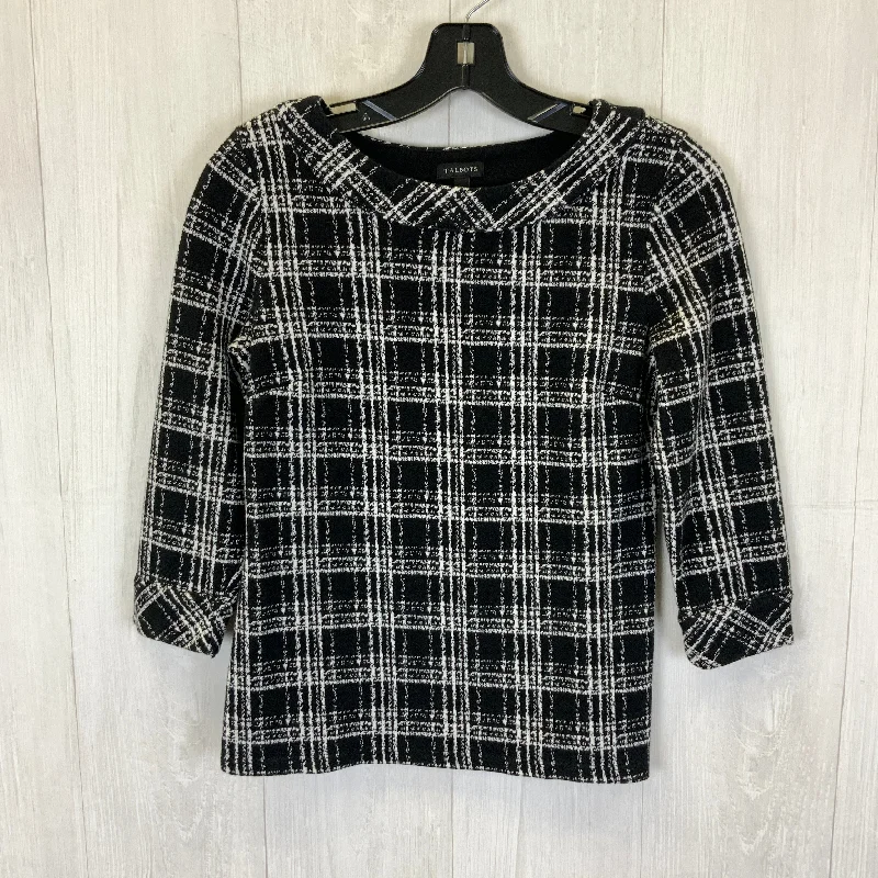 Bonus Savings Top 3/4 Sleeve By Talbots In Black & White, Size: S