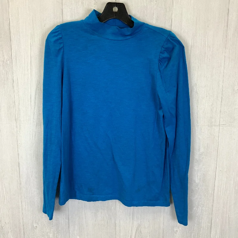 Special Price Top Long Sleeve Basic By Loft In Blue, Size: L