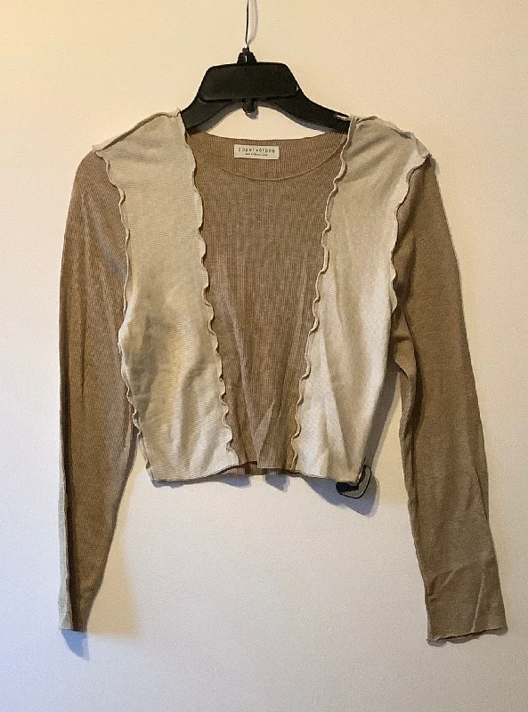 Online Only Top Long Sleeve Basic By Paper Crane In Tan, Size: L