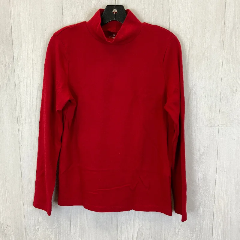 Extra Savings Top Long Sleeve Basic By St Johns Bay In Red, Size: L