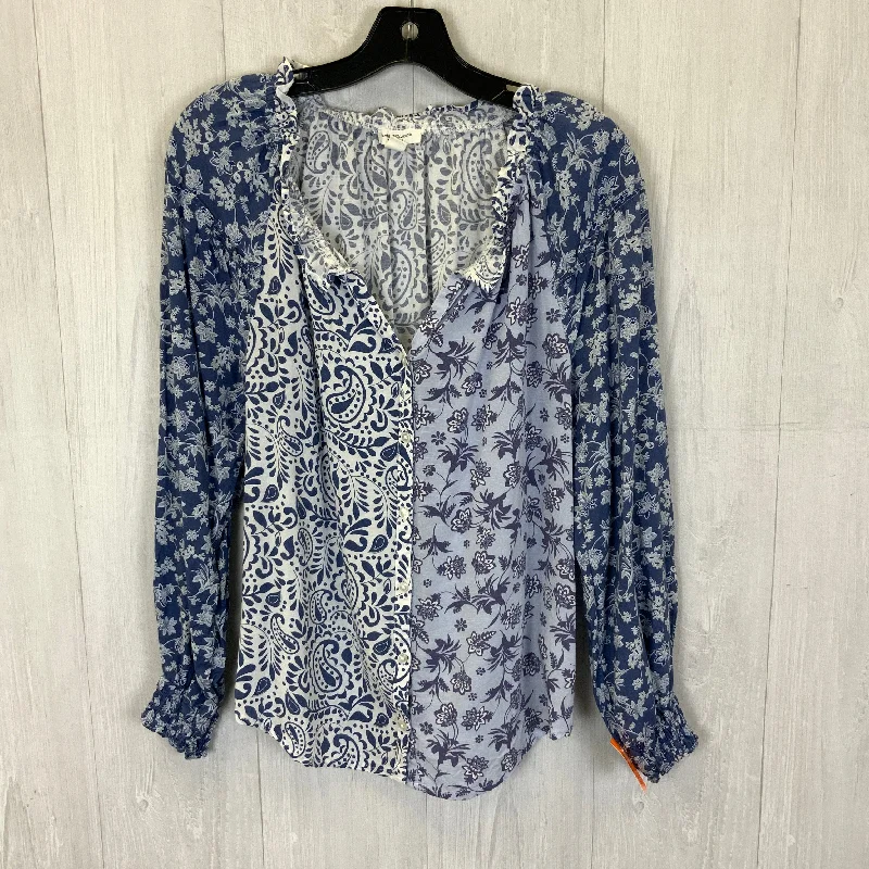 New Markdowns Top Long Sleeve By Beachlunchlounge In Blue White, Size: Xs
