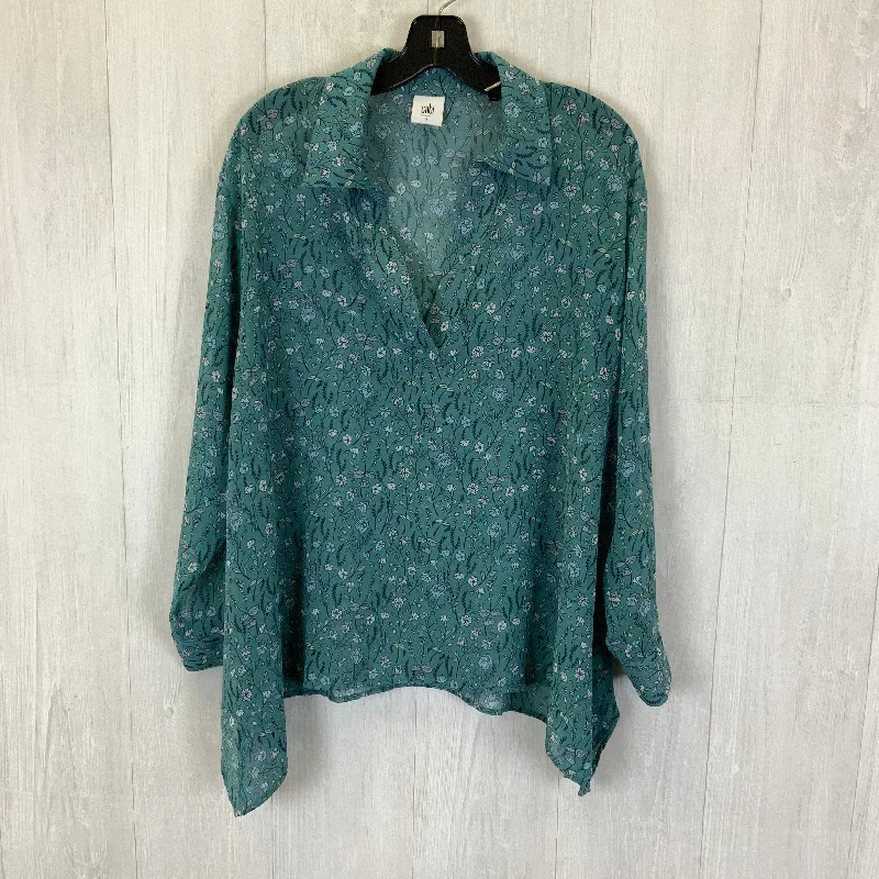 Epic Deals Top Long Sleeve By Cabi In Aqua, Size: S