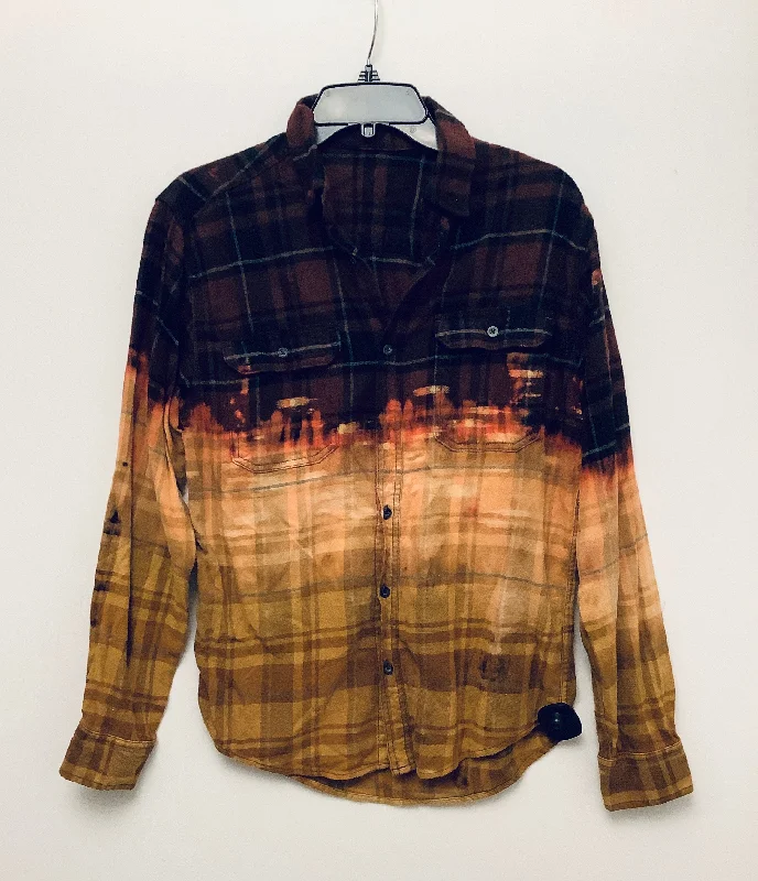 Final Markdown Top Long Sleeve By Cmc In Plaid Pattern, Size: S