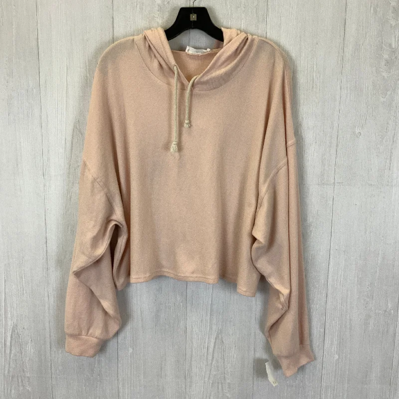 Limited Edition Top Long Sleeve By Double Zero In Peach, Size: L