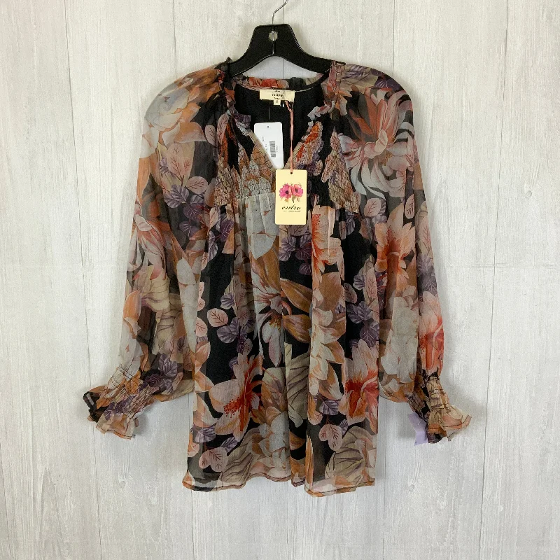 Deep Discounts Top Long Sleeve By Entro In Floral Print, Size: S
