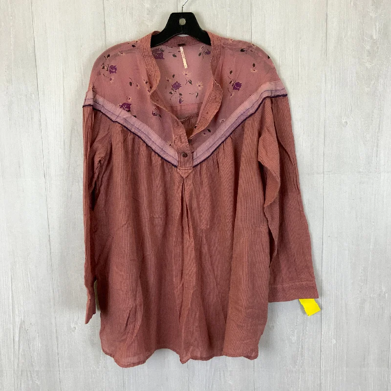 Price Cut Top Long Sleeve By Free People In Pink, Size: M