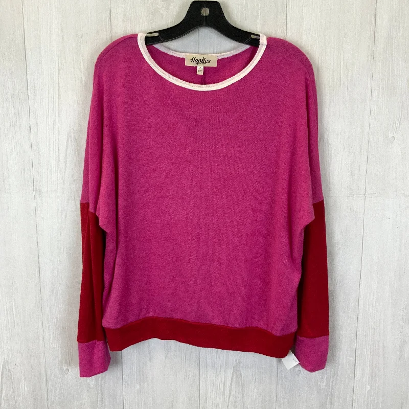 Price Cut Top Long Sleeve By Haptics In Pink & Red, Size: M