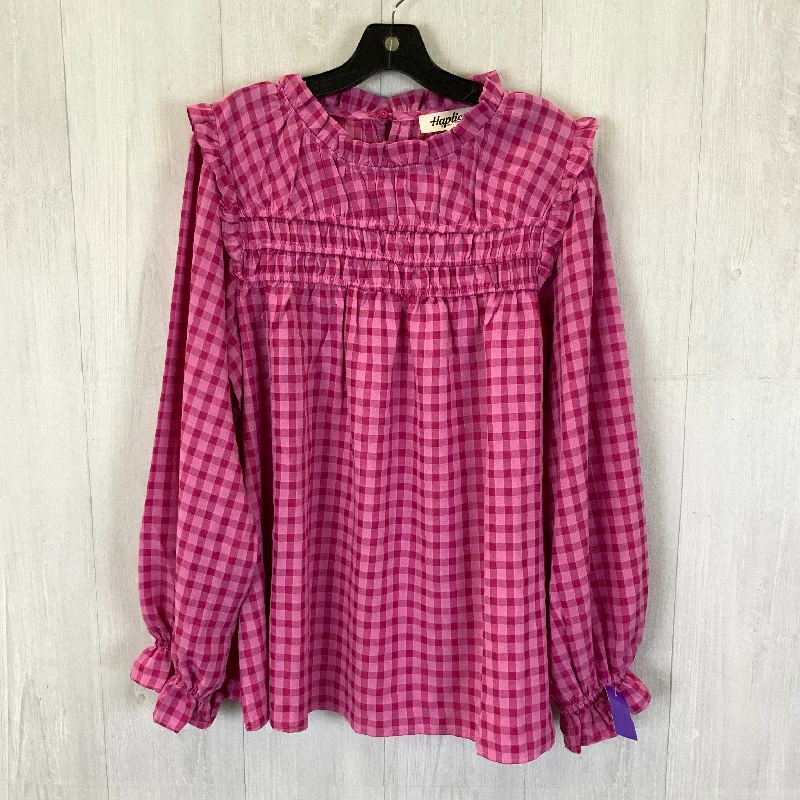 Price Drop Top Long Sleeve By Haptics In Pink, Size: L