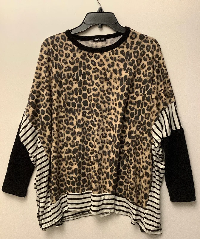 Closeout Top Long Sleeve By Heimish Usa In Animal Print, Size: M