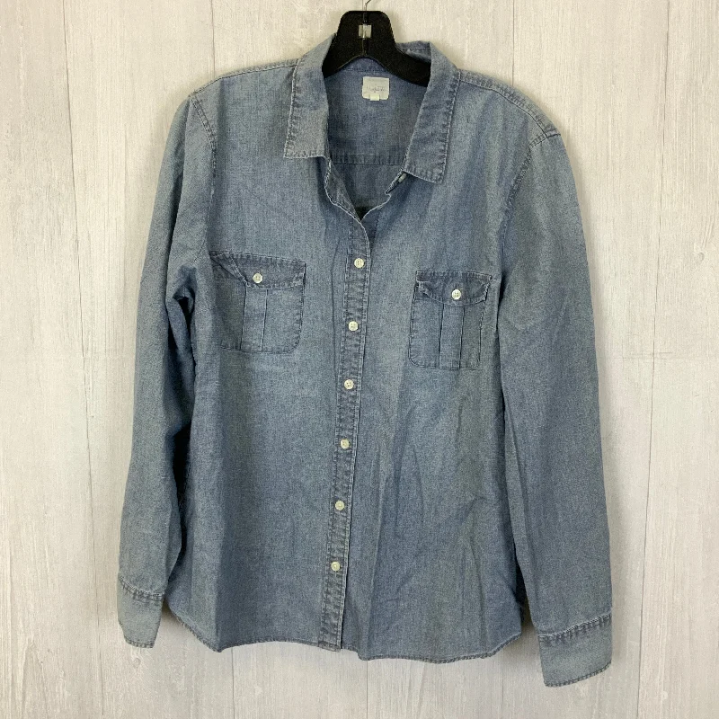 Price Break Top Long Sleeve By J. Crew In Blue Denim, Size: Xl